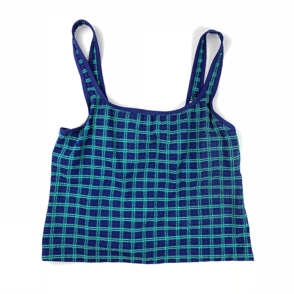 Vintage Other - Vintage Maxine Blue & Green Textured Tankini Top